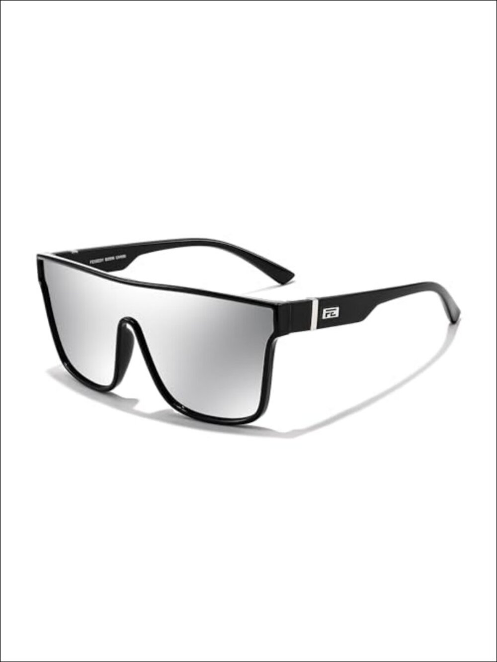 Oversized Square Mirrored Shield Sunglasses UV400 Full Frame